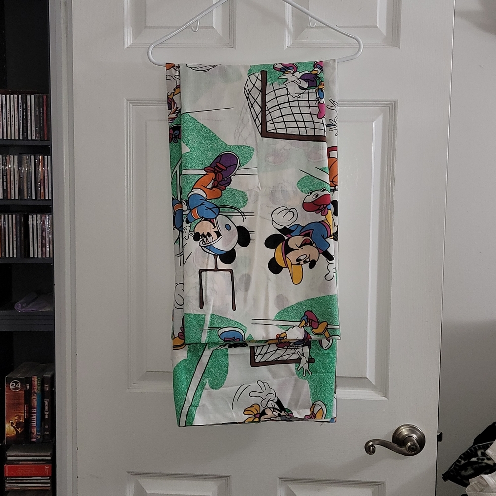Vintage 1980's Disney Mickey Sports Twin Flat and‎ Fitted Sheets |Mickey Mouse